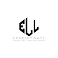ELL letter logo design with polygon shape. ELL polygon and cube shape logo design. ELL hexagon vector logo template white and black colors. ELL monogram, business and real estate logo.