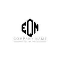 EQM letter logo design with polygon shape. EQM polygon and cube shape logo design. EQM hexagon vector logo template white and black colors. EQM monogram, business and real estate logo.