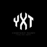 diseño de logotipo de letra yxt con forma de polígono. yxt polígono y diseño de logotipo en forma de cubo. yxt hexágono vector logo plantilla colores blanco y negro. yxt monograma, logotipo comercial e inmobiliario.