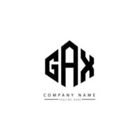 diseño de logotipo de letra gax con forma de polígono. diseño de logotipo en forma de cubo y polígono gax. gax hexagon vector logo plantilla colores blanco y negro. monograma gax, logotipo comercial y inmobiliario.