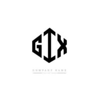 GIX letter logo design with polygon shape. GIX polygon and cube shape logo design. GIX hexagon vector logo template white and black colors. GIX monogram, business and real estate logo.