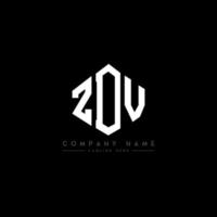 ZDV letter logo design with polygon shape. ZDV polygon and cube shape logo design. ZDV hexagon vector logo template white and black colors. ZDV monogram, business and real estate logo.
