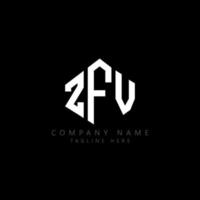 ZFV letter logo design with polygon shape. ZFV polygon and cube shape logo design. ZFV hexagon vector logo template white and black colors. ZFV monogram, business and real estate logo.