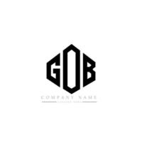 GOB letter logo design with polygon shape. GOB polygon and cube shape logo design. GOB hexagon vector logo template white and black colors. GOB monogram, business and real estate logo.