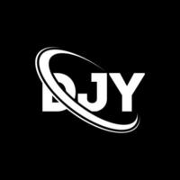 logotipo de dj. letra dj. diseño del logotipo de la letra djy. logotipo de djy iniciales vinculado con círculo y logotipo de monograma en mayúsculas. tipografía djy para tecnología, negocios y marca inmobiliaria. vector