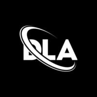 DLA logo. DLA letter. DLA letter logo design. Initials DLA logo linked with circle and uppercase monogram logo. DLA typography for technology, business and real estate brand. vector