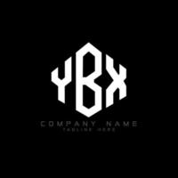 YBX letter logo design with polygon shape. YBX polygon and cube shape logo design. YBX hexagon vector logo template white and black colors. YBX monogram, business and real estate logo.