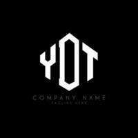 YDT letter logo design with polygon shape. YDT polygon and cube shape logo design. YDT hexagon vector logo template white and black colors. YDT monogram, business and real estate logo.