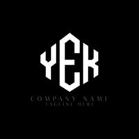 diseño de logotipo de letra yek con forma de polígono. yek polígono y diseño de logotipo en forma de cubo. yek hexágono vector logo plantilla colores blanco y negro. yek monograma, logotipo empresarial y inmobiliario.