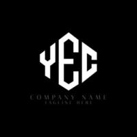 YEC letter logo design with polygon shape. YEC polygon and cube shape logo design. YEC hexagon vector logo template white and black colors. YEC monogram, business and real estate logo.