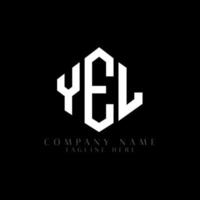 YEL letter logo design with polygon shape. YEL polygon and cube shape logo design. YEL hexagon vector logo template white and black colors. YEL monogram, business and real estate logo.