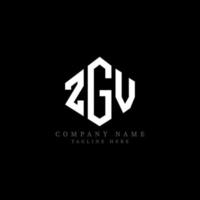 ZGV letter logo design with polygon shape. ZGV polygon and cube shape logo design. ZGV hexagon vector logo template white and black colors. ZGV monogram, business and real estate logo.
