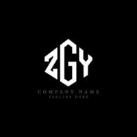 ZGY letter logo design with polygon shape. ZGY polygon and cube shape logo design. ZGY hexagon vector logo template white and black colors. ZGY monogram, business and real estate logo.