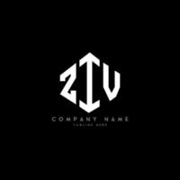 ZIV letter logo design with polygon shape. ZIV polygon and cube shape logo design. ZIV hexagon vector logo template white and black colors. ZIV monogram, business and real estate logo.
