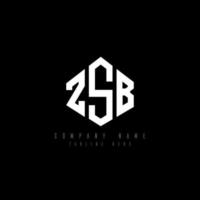 ZSB letter logo design with polygon shape. ZSB polygon and cube shape logo design. ZSB hexagon vector logo template white and black colors. ZSB monogram, business and real estate logo.