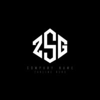 ZSG letter logo design with polygon shape. ZSG polygon and cube shape logo design. ZSG hexagon vector logo template white and black colors. ZSG monogram, business and real estate logo.