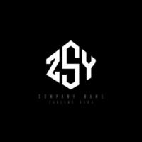 ZSY letter logo design with polygon shape. ZSY polygon and cube shape logo design. ZSY hexagon vector logo template white and black colors. ZSY monogram, business and real estate logo.