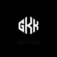 GKK letter logo design with polygon shape. GKK polygon and cube shape logo design. GKK hexagon vector logo template white and black colors. GKK monogram, business and real estate logo.