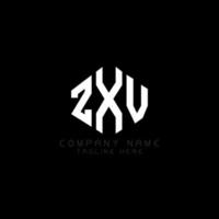 ZXV letter logo design with polygon shape. ZXV polygon and cube shape logo design. ZXV hexagon vector logo template white and black colors. ZXV monogram, business and real estate logo.