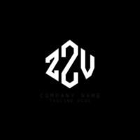 ZZV letter logo design with polygon shape. ZZV polygon and cube shape logo design. ZZV hexagon vector logo template white and black colors. ZZV monogram, business and real estate logo.