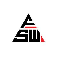 FSW triangle letter logo design with triangle shape. FSW triangle logo design monogram. FSW triangle vector logo template with red color. FSW triangular logo Simple, Elegant, and Luxurious Logo.