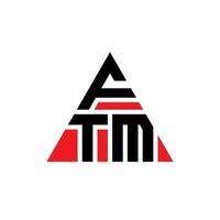 diseño de logotipo de letra triangular ftm con forma de triángulo. monograma de diseño de logotipo de triángulo ftm. plantilla de logotipo de vector de triángulo ftm con color rojo. logo triangular ftm logo simple, elegante y lujoso.
