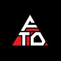 diseño de logotipo de letra triangular fto con forma de triángulo. monograma de diseño de logotipo de triángulo fto. plantilla de logotipo de vector de triángulo fto con color rojo. logotipo triangular fto logotipo simple, elegante y lujoso.