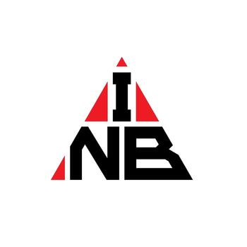 INB triangle letter logo design with triangle shape. INB triangle logo design monogram. INB triangle vector logo template with red color. INB triangular logo Simple, Elegant, and Luxurious Logo.