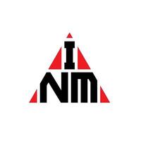 INM triangle letter logo design with triangle shape. INM triangle logo design monogram. INM triangle vector logo template with red color. INM triangular logo Simple, Elegant, and Luxurious Logo.