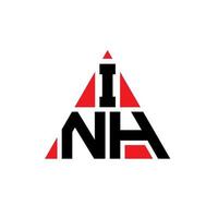 INH triangle letter logo design with triangle shape. INH triangle logo design monogram. INH triangle vector logo template with red color. INH triangular logo Simple, Elegant, and Luxurious Logo.