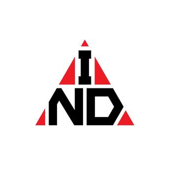 IND triangle letter logo design with triangle shape. IND triangle logo design monogram. IND triangle vector logo template with red color. IND triangular logo Simple, Elegant, and Luxurious Logo.