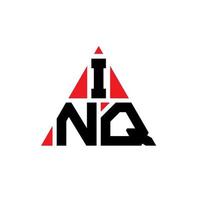INQ triangle letter logo design with triangle shape. INQ triangle logo design monogram. INQ triangle vector logo template with red color. INQ triangular logo Simple, Elegant, and Luxurious Logo.