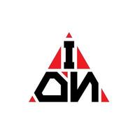diseño de logotipo de letra de triángulo iónico con forma de triángulo. monograma de diseño de logotipo de triángulo de iones. plantilla de logotipo de vector de triángulo iónico con color rojo. logotipo triangular de iones logotipo simple, elegante y lujoso.