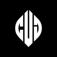 CVJ circle letter logo design with circle and ellipse shape. CVJ ellipse letters with typographic style. The three initials form a circle logo. CVJ Circle Emblem Abstract Monogram Letter Mark Vector. vector