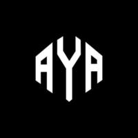 diseño de logotipo de letra aya con forma de polígono. aya polígono y diseño de logotipo en forma de cubo. aya hexágono vector logo plantilla colores blanco y negro. monograma aya, logotipo comercial y inmobiliario.