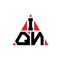 IQN triangle letter logo design with triangle shape. IQN triangle logo design monogram. IQN triangle vector logo template with red color. IQN triangular logo Simple, Elegant, and Luxurious Logo.