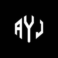 diseño de logotipo de letra ayj con forma de polígono. ayj polígono y diseño de logotipo en forma de cubo. ayj hexágono vector logo plantilla colores blanco y negro. monograma ayj, logotipo empresarial y inmobiliario.