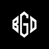 BGD letter logo design with polygon shape. BGD polygon and cube shape logo design. BGD hexagon vector logo template white and black colors. BGD monogram, business and real estate logo.