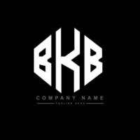 BKB letter logo design with polygon shape. BKB polygon and cube shape logo design. BKB hexagon vector logo template white and black colors. BKB monogram, business and real estate logo.