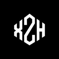 diseño de logotipo de letra xzh con forma de polígono. Diseño de logotipo en forma de cubo y polígono xzh. xzh hexágono vector logo plantilla colores blanco y negro. Monograma xzh, logotipo empresarial y inmobiliario.