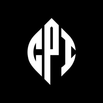 diseño de logotipo de letra de círculo cpi con forma de círculo y elipse. cpi letras elipses con estilo tipográfico. las tres iniciales forman un logo circular. vector de marca de letra de monograma abstracto del emblema del círculo de cpi.