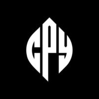 CPY circle letter logo design with circle and ellipse shape. CPY ellipse letters with typographic style. The three initials form a circle logo. CPY Circle Emblem Abstract Monogram Letter Mark Vector. vector