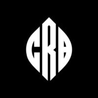 CRB circle letter logo design with circle and ellipse shape. CRB ellipse letters with typographic style. The three initials form a circle logo. CRB Circle Emblem Abstract Monogram Letter Mark Vector. vector