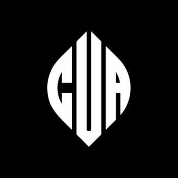 diseño de logotipo de letra de círculo cua con forma de círculo y elipse. cua letras elipses con estilo tipográfico. las tres iniciales forman un logo circular. cua círculo emblema resumen monograma letra marca vector. vector