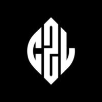 CZL circle letter logo design with circle and ellipse shape. CZL ellipse letters with typographic style. The three initials form a circle logo. CZL Circle Emblem Abstract Monogram Letter Mark Vector. vector