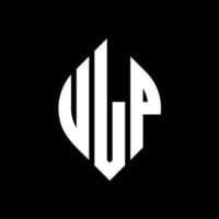 diseño de logotipo de letra de círculo ulp con forma de círculo y elipse. letras de elipse ulp con estilo tipográfico. las tres iniciales forman un logo circular. vector de marca de letra de monograma abstracto del emblema del círculo ulp.