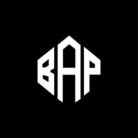 diseño de logotipo de letra bap con forma de polígono. diseño de logotipo en forma de cubo y polígono bap. plantilla de logotipo vectorial hexagonal bap colores blanco y negro. monograma bap, logotipo comercial y inmobiliario. vector