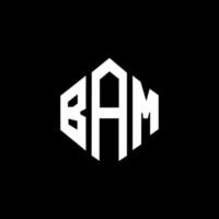 BAM letter logo design with polygon shape. BAM polygon and cube shape logo design. BAM hexagon vector logo template white and black colors. BAM monogram, business and real estate logo.