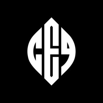 CEQ circle letter logo design with circle and ellipse shape. CEQ ellipse letters with typographic style. The three initials form a circle logo. CEQ Circle Emblem Abstract Monogram Letter Mark Vector. vector