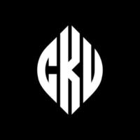 CKU circle letter logo design with circle and ellipse shape. CKU ellipse letters with typographic style. The three initials form a circle logo. CKU Circle Emblem Abstract Monogram Letter Mark Vector. vector